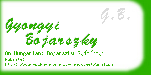 gyongyi bojarszky business card